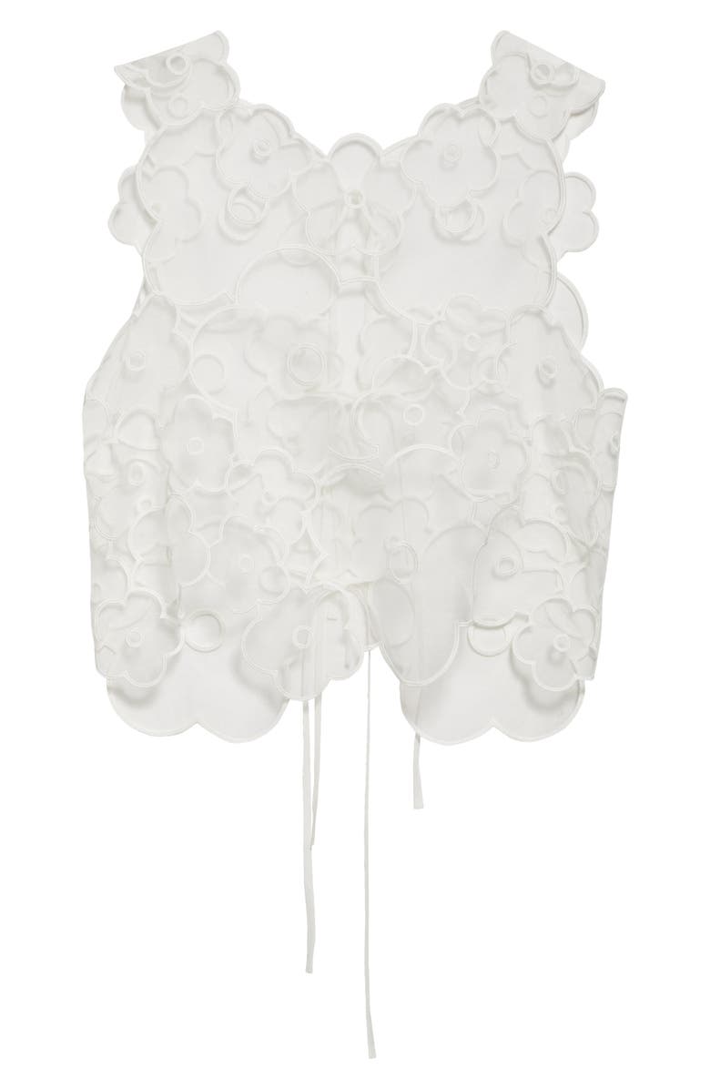 Cecilie Bahnsen Alfie Floral Embroidered Top, Main, color, White