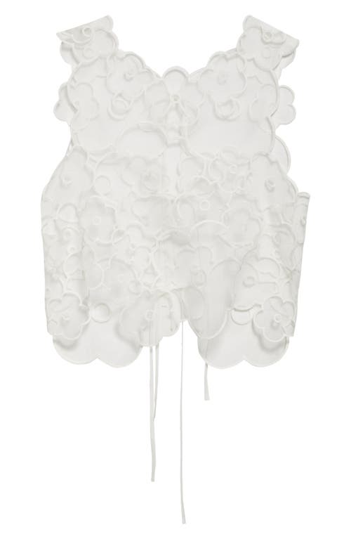 Cecilie Bahnsen Alfie Floral Embroidered Top In White