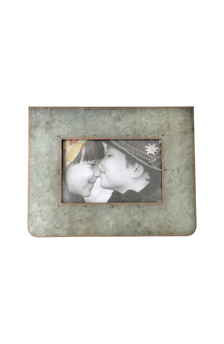 Storied Home Galvanized 2-Sided Standing Picture Frame, Main, color, Silver