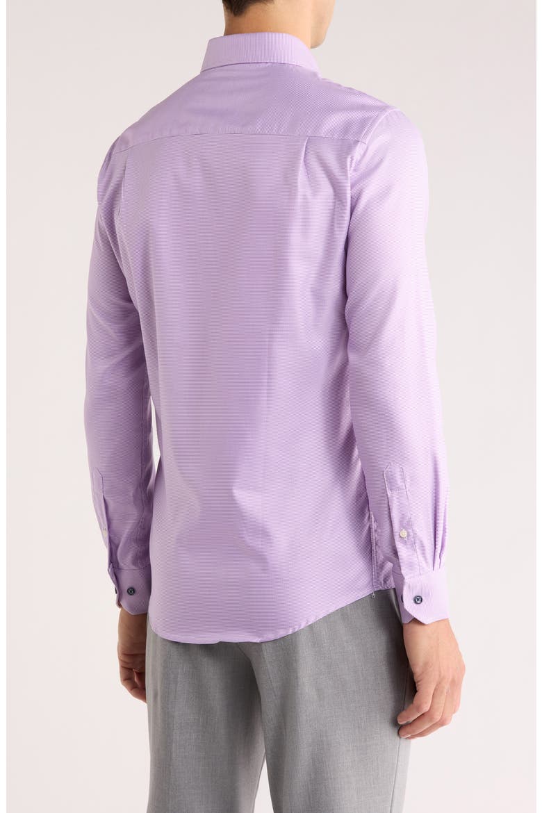 Slim Fit Textured Stretch Cotton Dress Shirt, Alternate, color, PURPLE