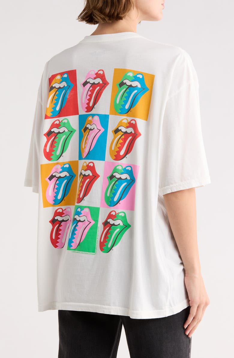 Junk Food Rolling Stones Hot Lips Graphic Tee, Alternate, color, Vintage White