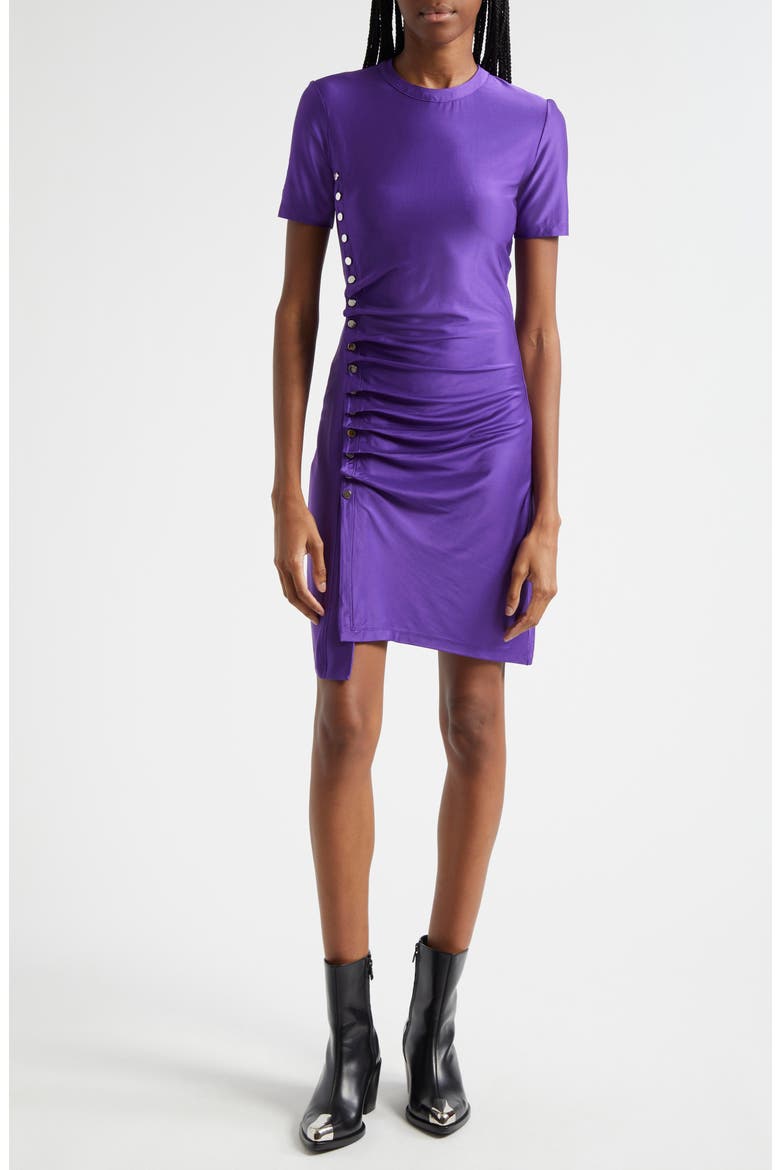 Drapé Pression Short Sleeve Minidress, Main, color, VIOLET