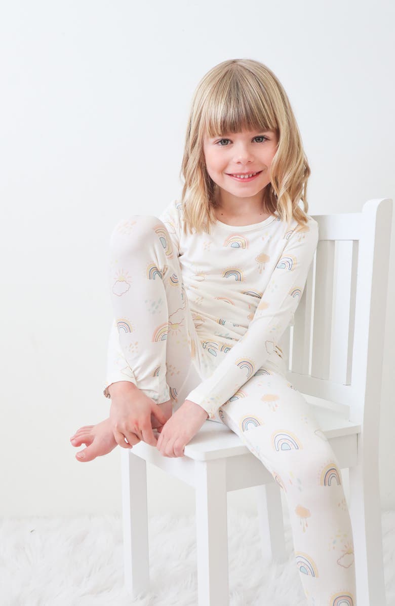 Bellabu Bear Kids' Rainbow Two-Piece Fitted Pajamas, Alternate, color, 