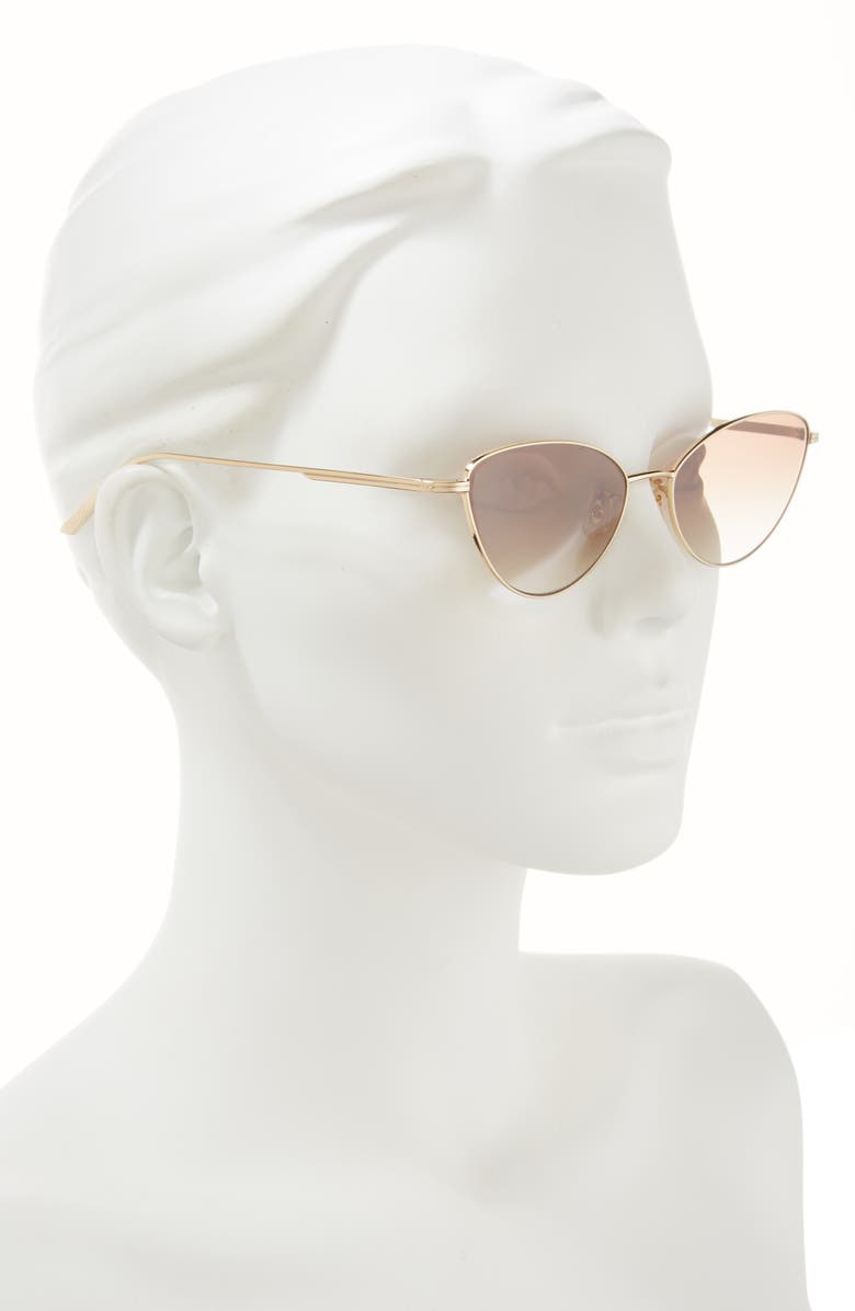 Oliver Peoples x KHAITE 1998C 56mm Cat Eye Sunglasses, Alternate, color, Gold