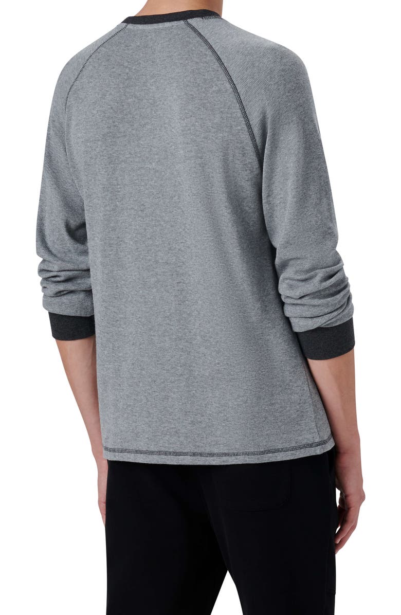 Bugatchi Contrast Rib Long Sleeve Cotton T-Shirt, Alternate, color, 