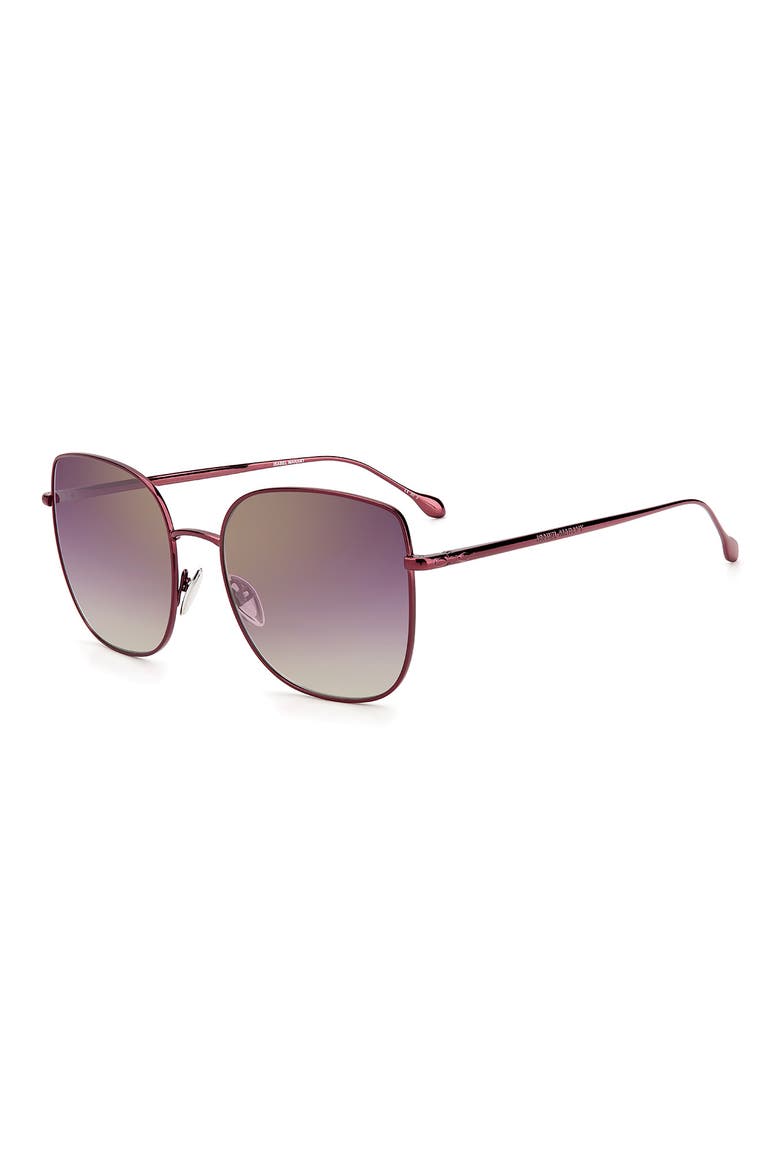 58mm Gradient Square Sunglasses, Alternate, color, BURGUNDY