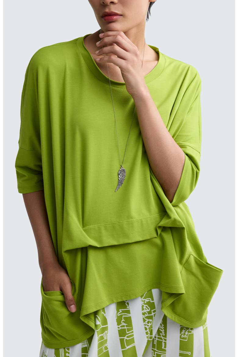 Solene Layered Jersey Tunic, Main, color, Lime