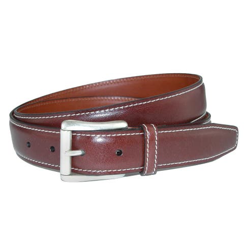 Men's Ciga Calfskin Leather Casual Belt With Contrast Stitch