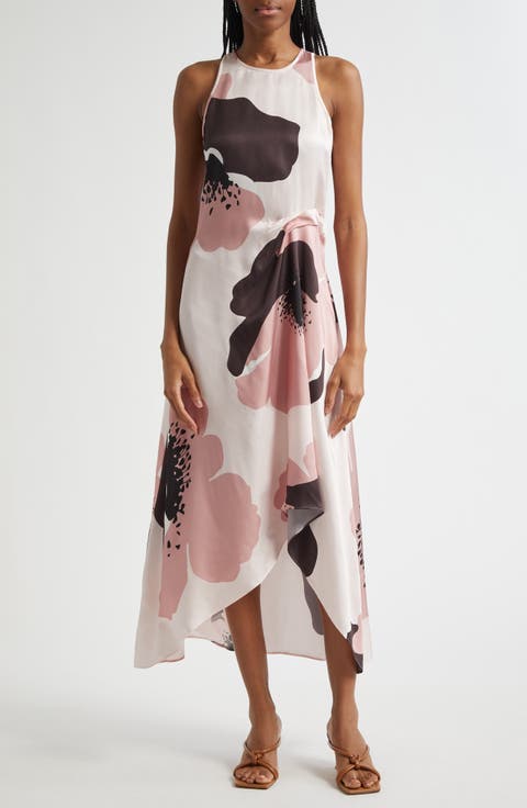 Michalie Floral Satin Dress