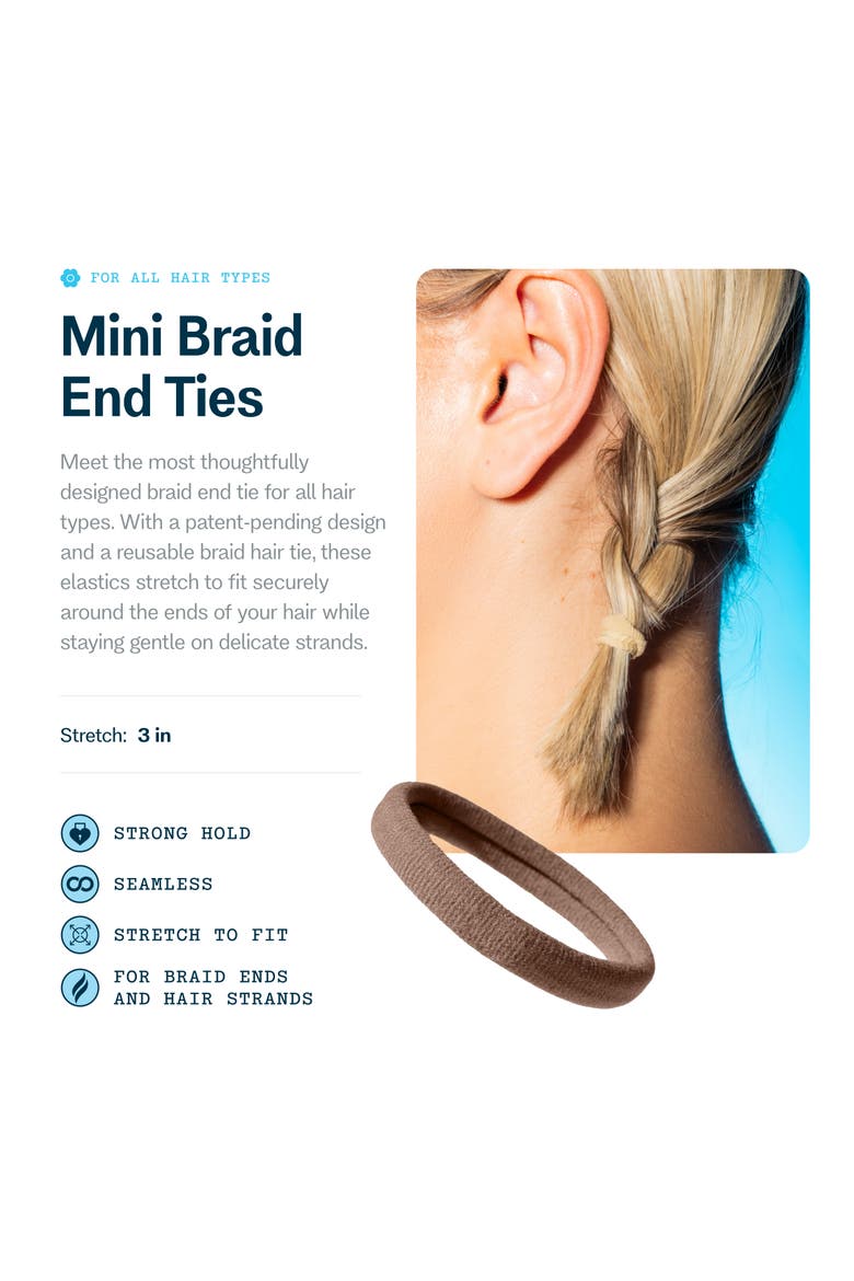 Braid Ends Medium Hair Bands, Alternate, color, Brown