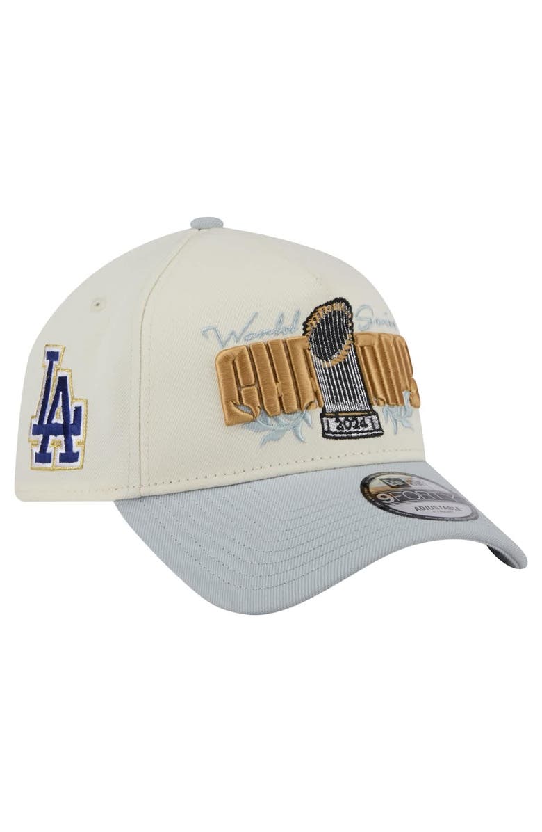 New Era Men's New Era Cream Los Angeles Dodgers 2024 World Series Champions Parade Takedown A-Frame 9FORTY Adjustable Hat, Alternate, color, Cream