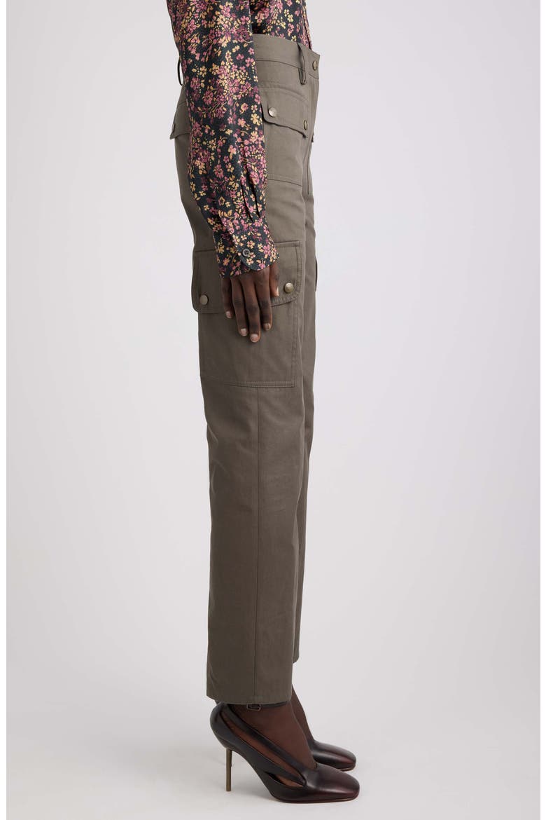 Persy Snap Slim Narrow Leg Pants, Alternate, color, KHAKI
