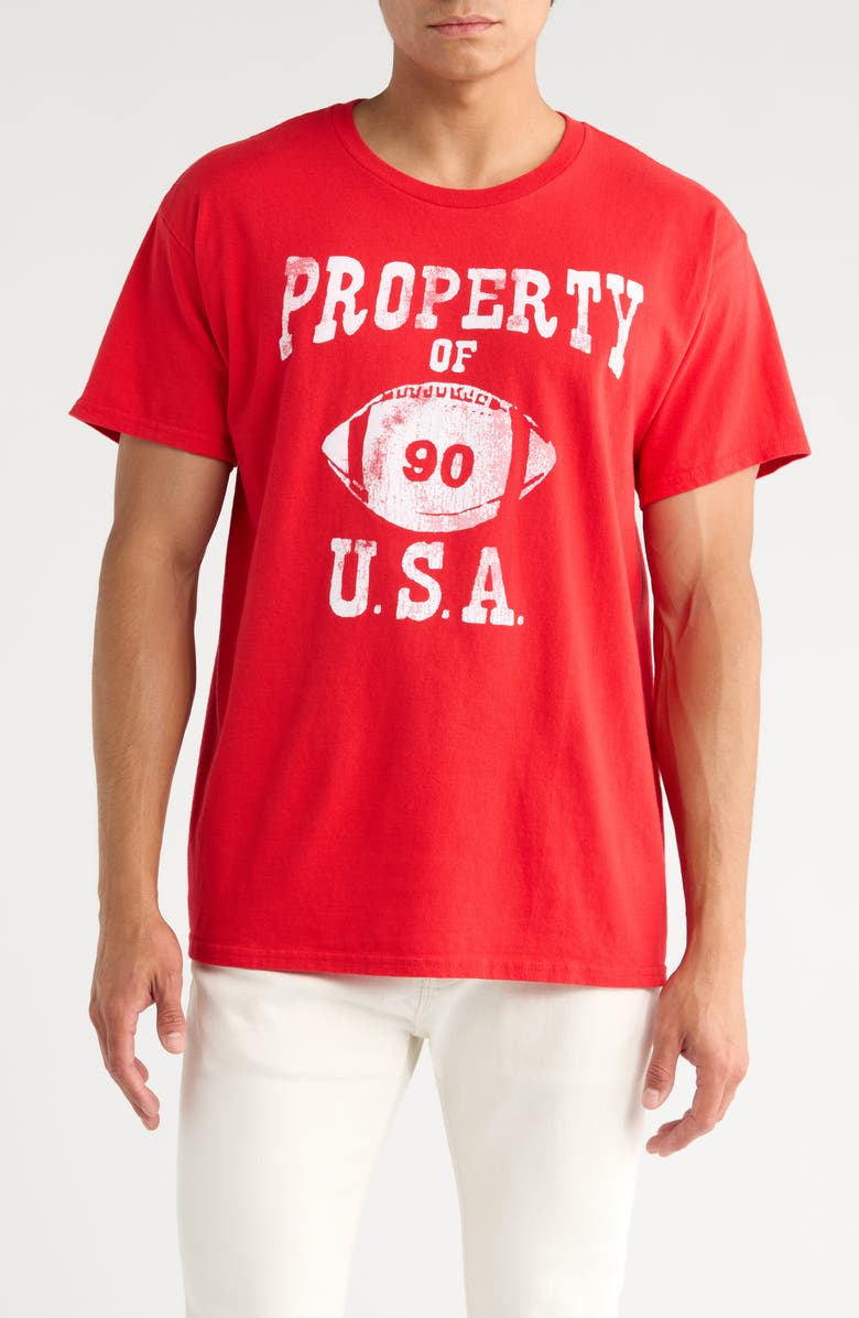 Junk Food Property of USA Cotton Graphic T-Shirt, Main, color, Red