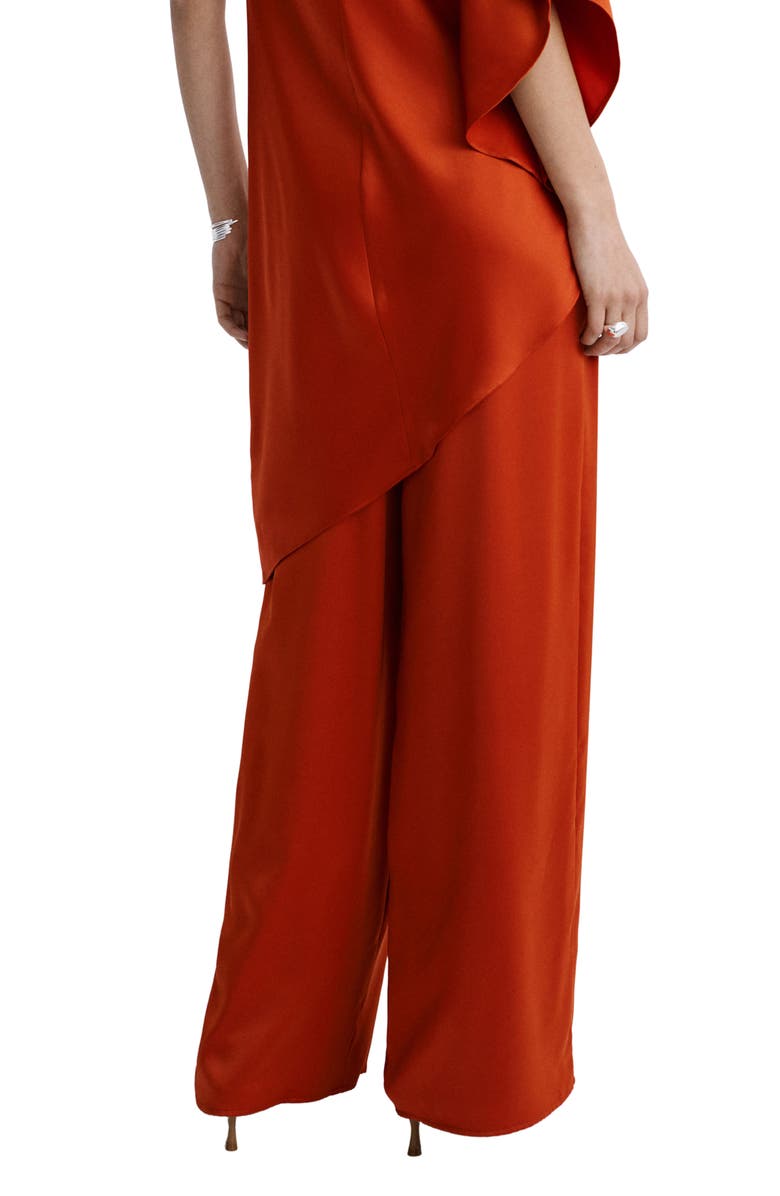 MANGO Straight Leg Satin Pants, Alternate, color,