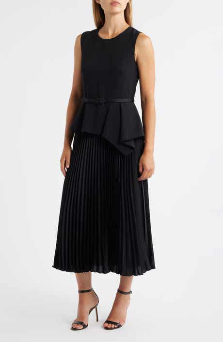 Eliza J Sleeveless Belted Pleated Maxi Dress