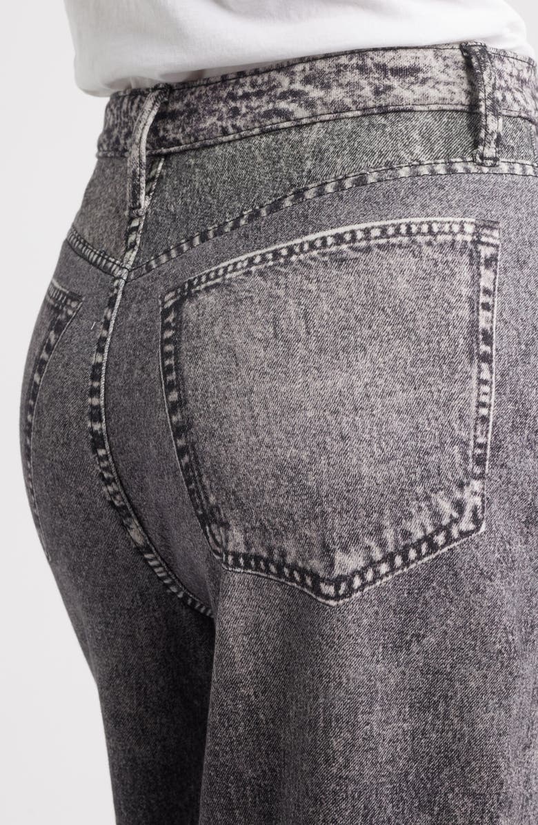 CITY BLUES Wide Leg Cotton Terry Knit Jeans, Alternate, color, Black