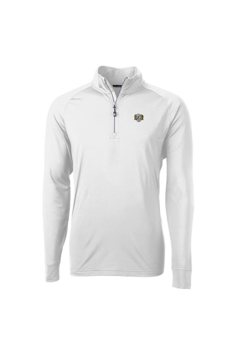 Men's Cutter & Buck  White North Carolina Tar Heels Vault Adapt Eco Knit Stretch Recycled DryTec Quarter-Zip Top, Alternate, color, White