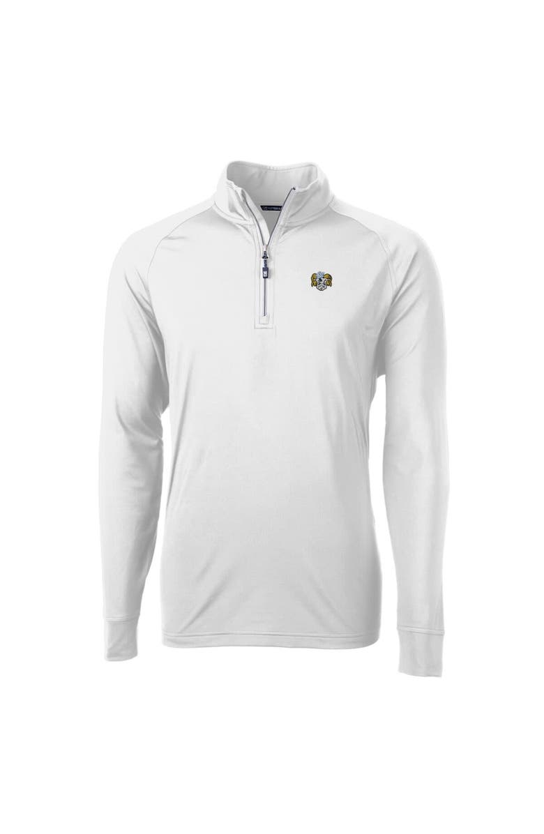 Cutter & Buck Men's Cutter & Buck White North Carolina Tar Heels Vault Adapt Eco Knit Stretch Recycled DryTec Quarter-Zip Top, Alternate, color, White