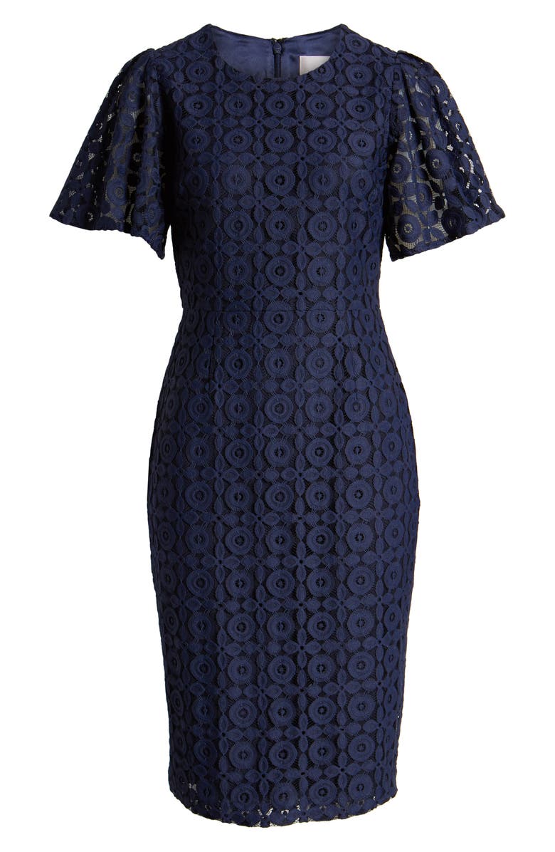 Rachel Parcell Flutter Sleeve Lace Sheath Dress, Alternate, color,