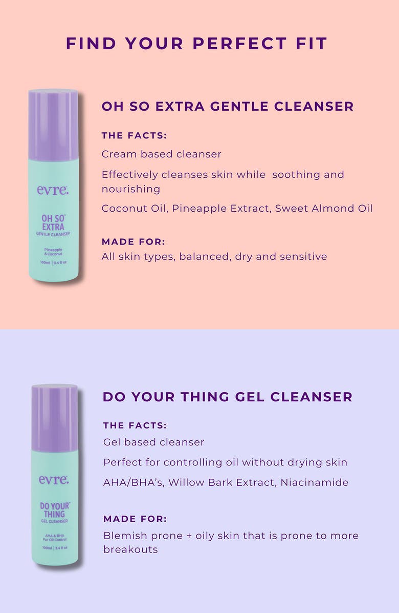 evre. Oh So Extra Gentle Cleanser, Alternate, color, 