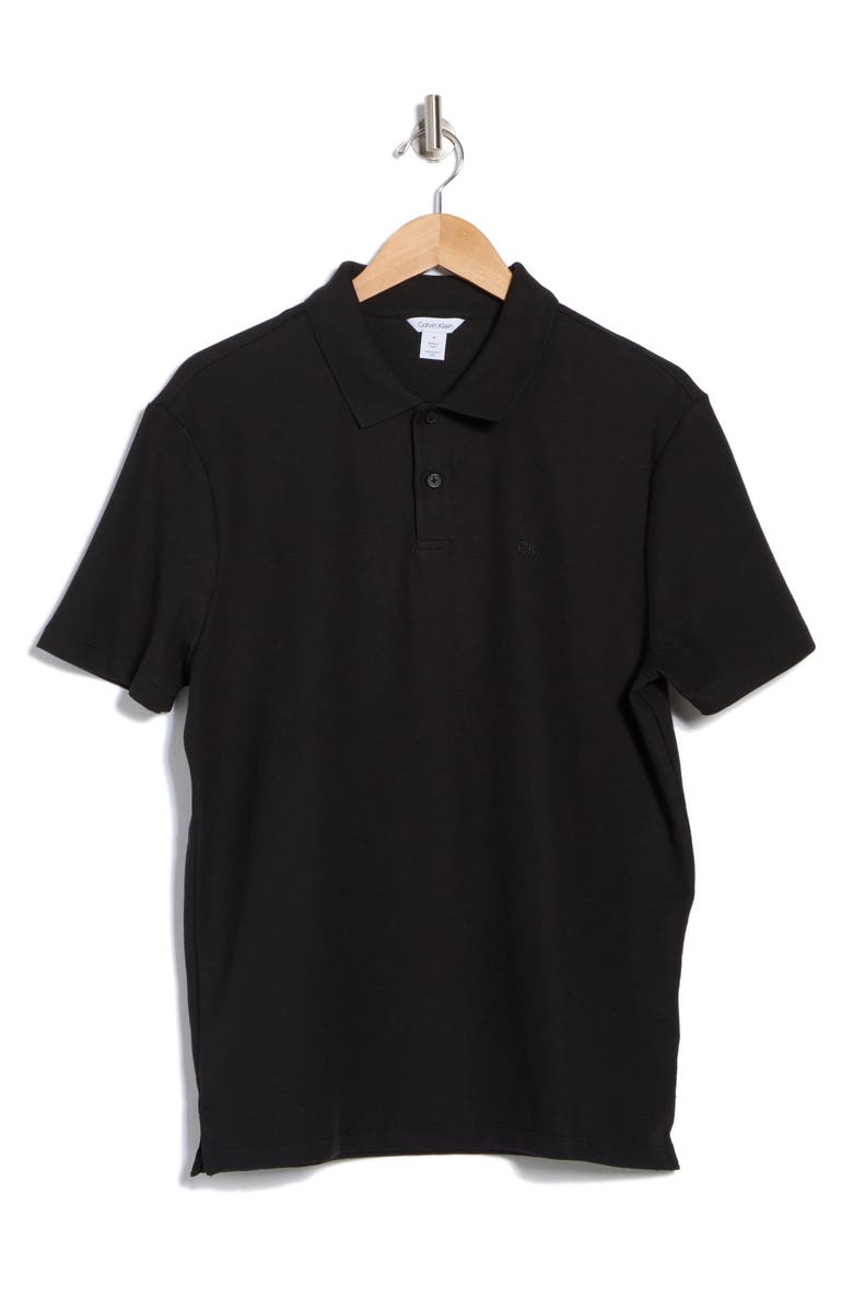 Calvin Klein Mico Waffle Polo, Alternate, color, Black