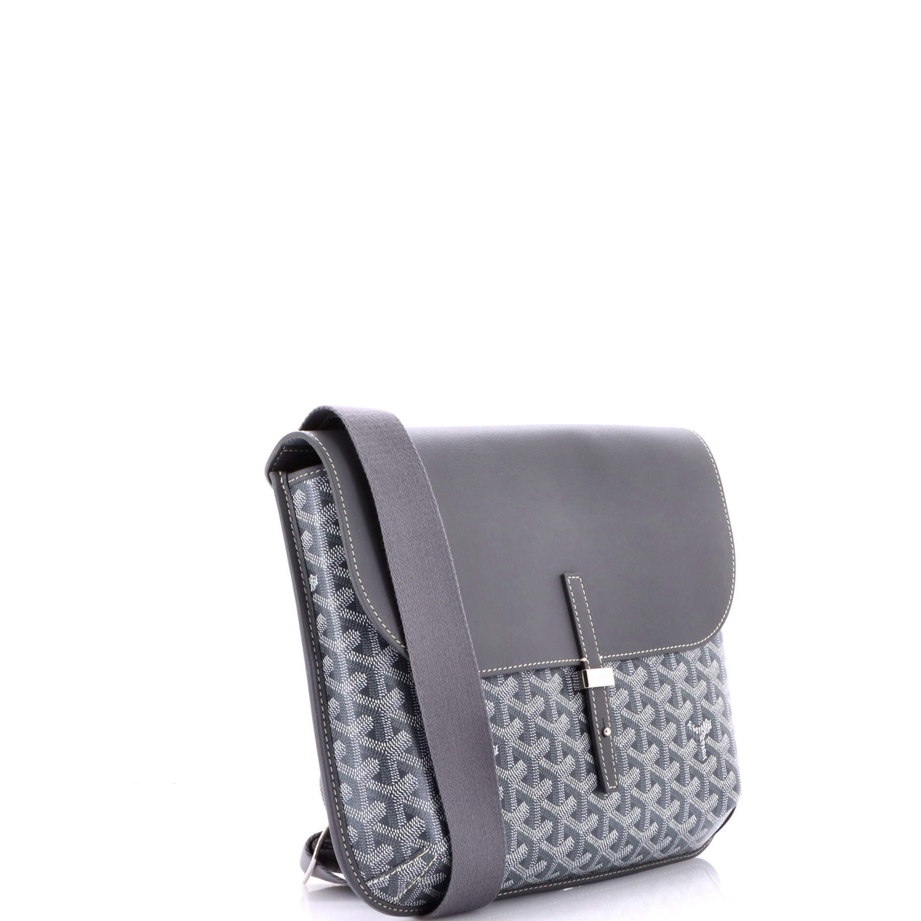 Pre-Owned Goyard Coursier Messenger Bag Coated Canvas and Leather, Alternate, color, Gray