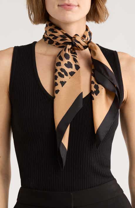 Kate Spade New York modern leopard silk square scarf