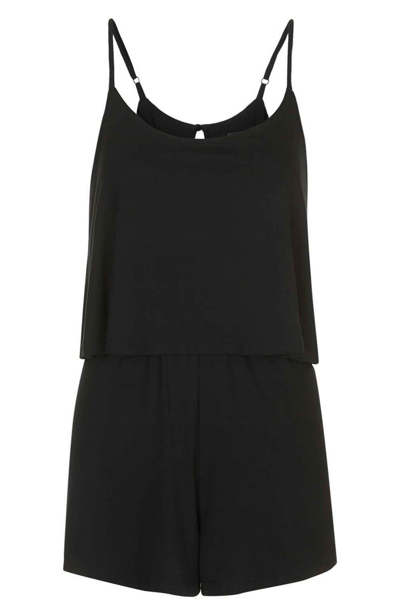 Topshop Overlay Jersey Romper, Alternate, color, 