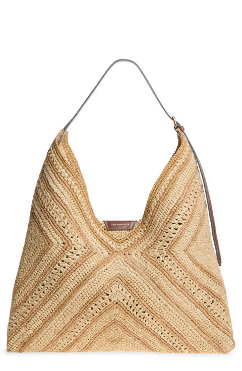 Raffia Bow Shoulder Bag