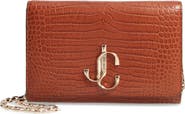 Jimmy Choo Varenne Croc Embossed Leather Clutch