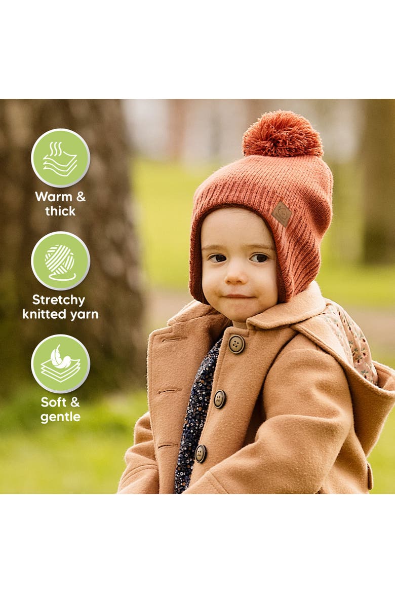 Muff Knitted Beanie, Alternate, color, Clay