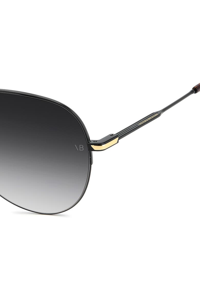 Victoria Beckham Pilot 62mm Aviator Sunglasses, Alternate, color, Black Gold/ Dark Grey Sf