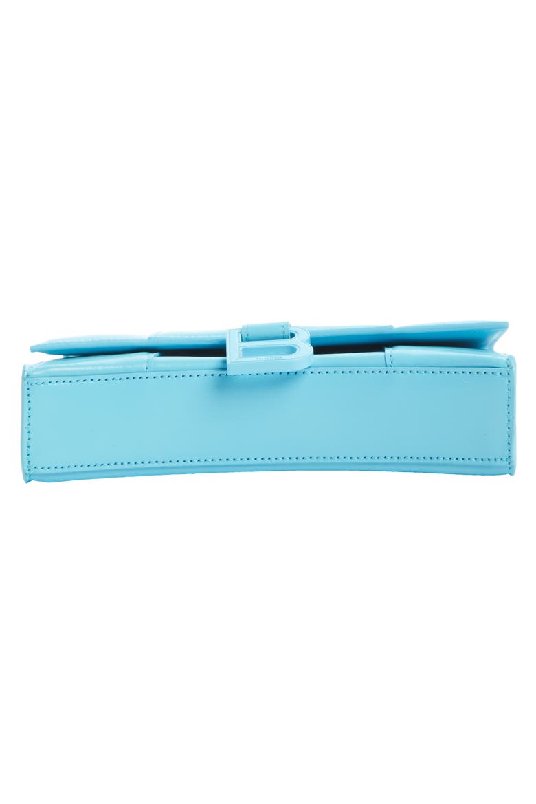Hourglass Leather Wallet on a Chain, Alternate, color, AZUR