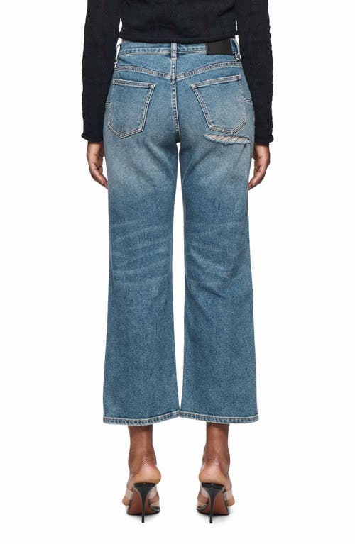 Purple Brand Ripped Crop Wide Leg Jeans In Mid Indigo