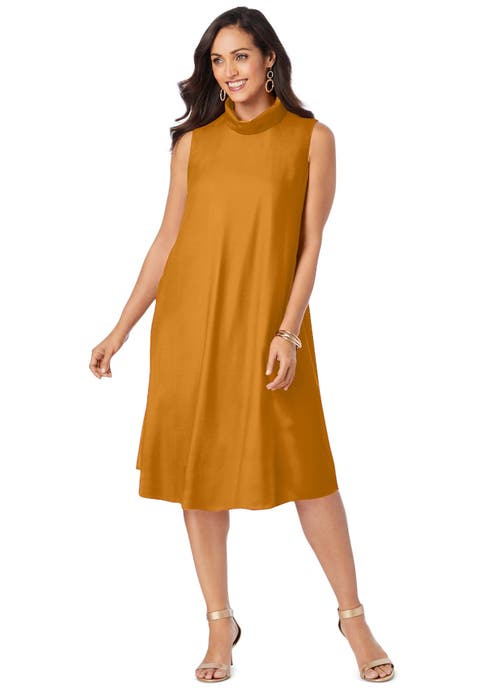 Georgette Mock Neck Dress (Plus Available)