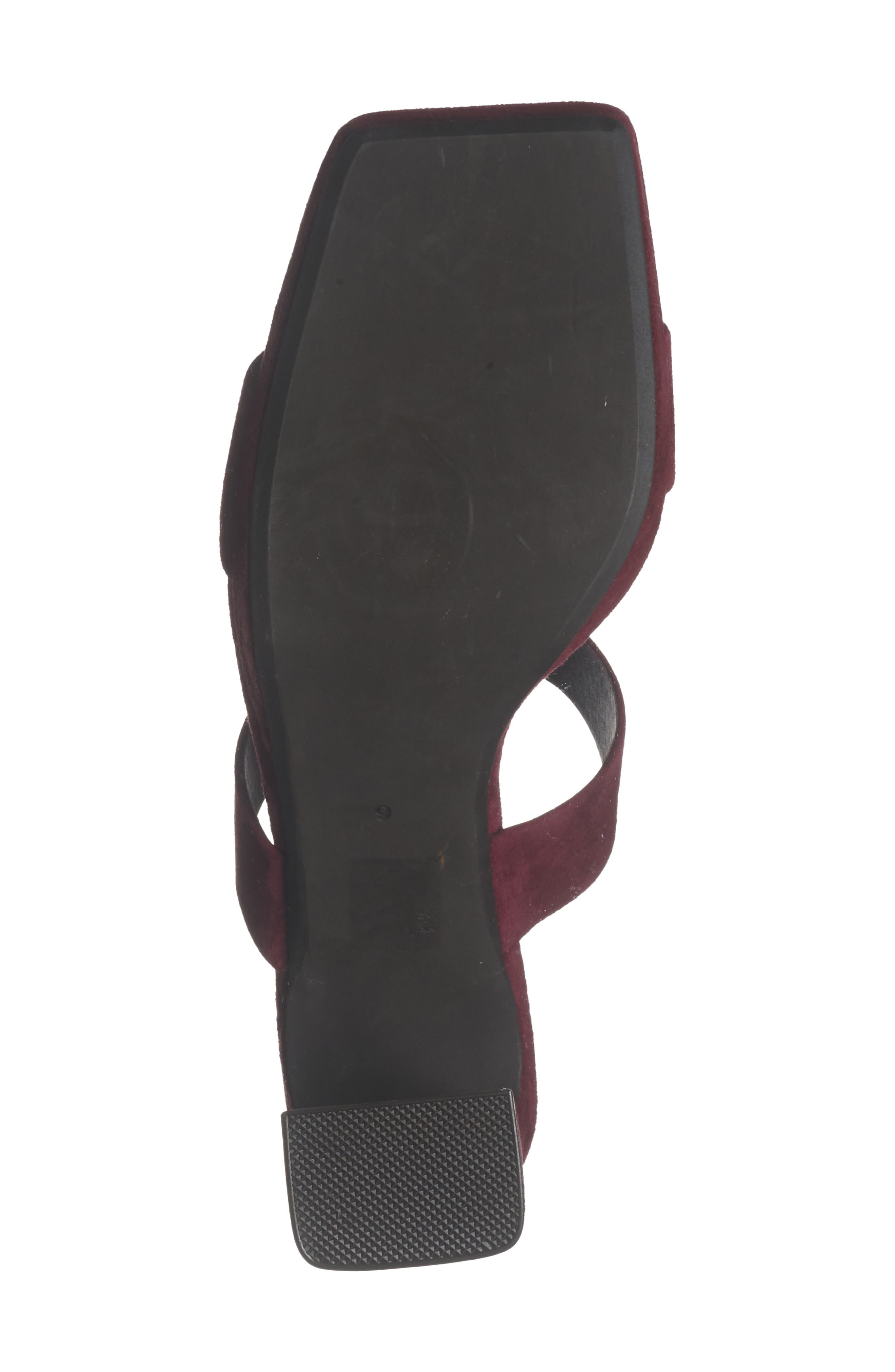 Danity Platform Slide Sandal, Alternate, color, WINE SUEDE
