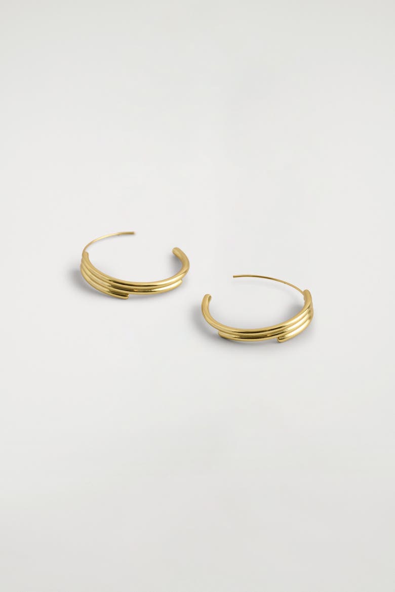 Stacked Hoop Earrings, Alternate, color, GOLD