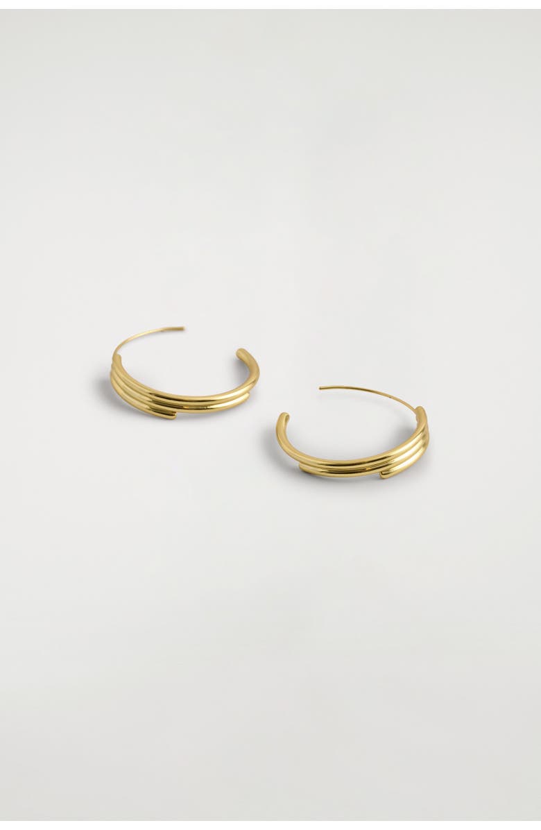 COS Stacked Hoop Earrings, Alternate, color, Gold