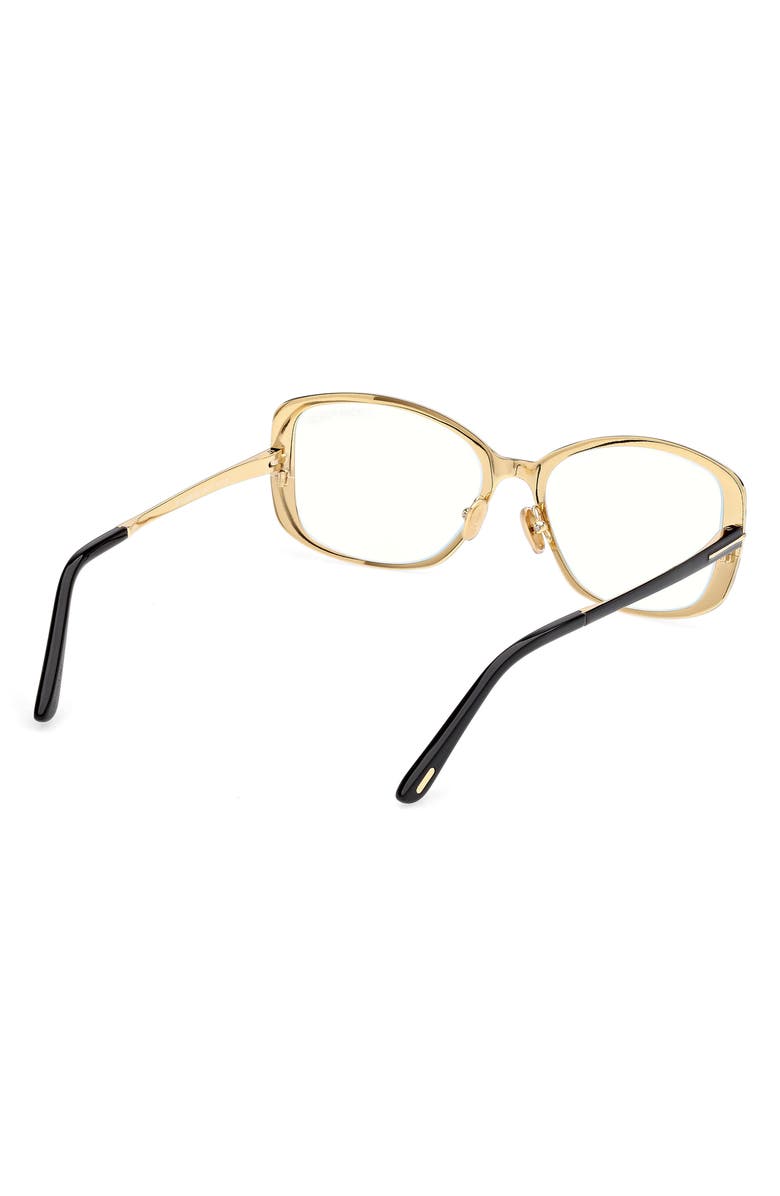 TOM FORD 54mm Rectangular Optical Glasses, Alternate, color, Shiny Black Enamel / Gold