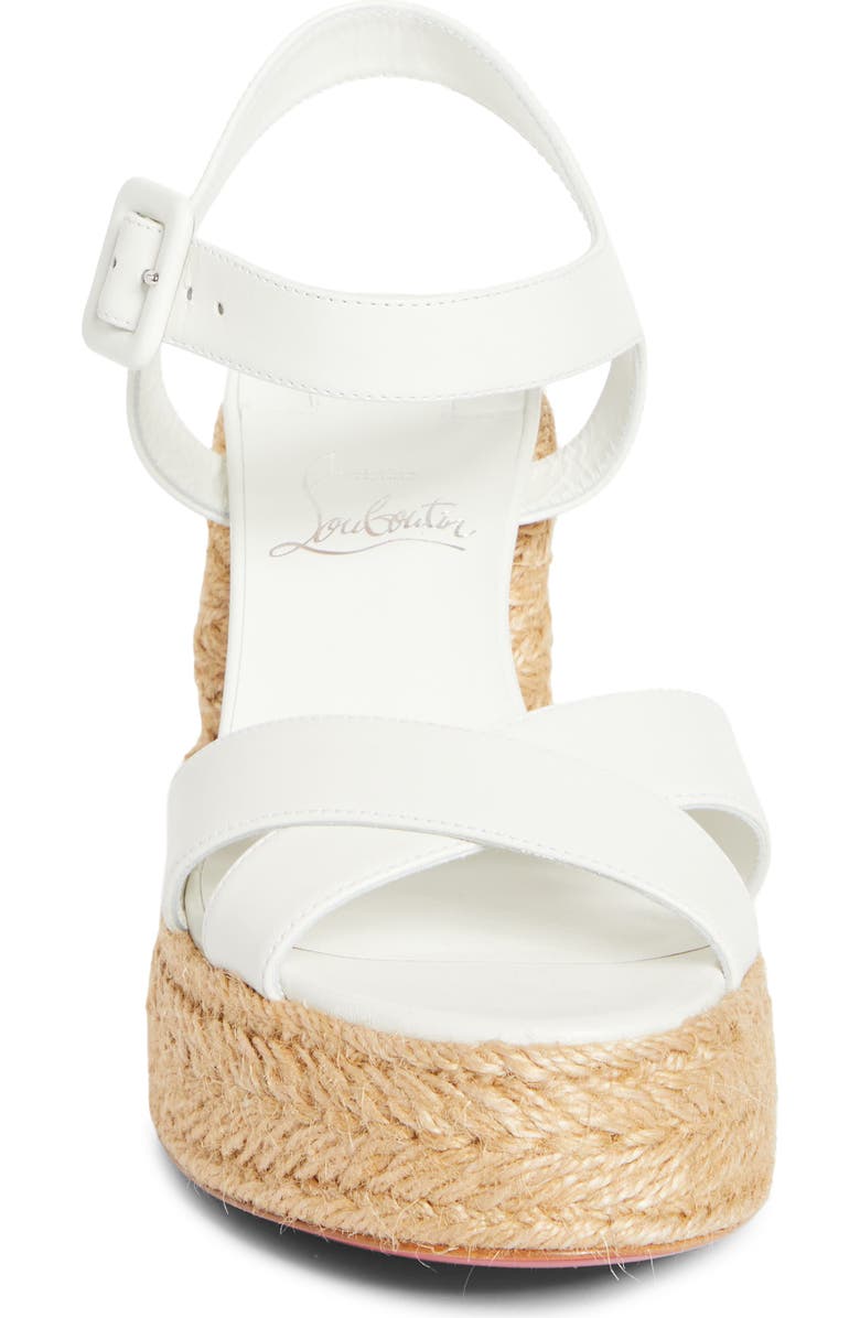 Christian Louboutin Calakala Espadrille Platform Sandal, Alternate, color, Bianco/ Lin Bianco