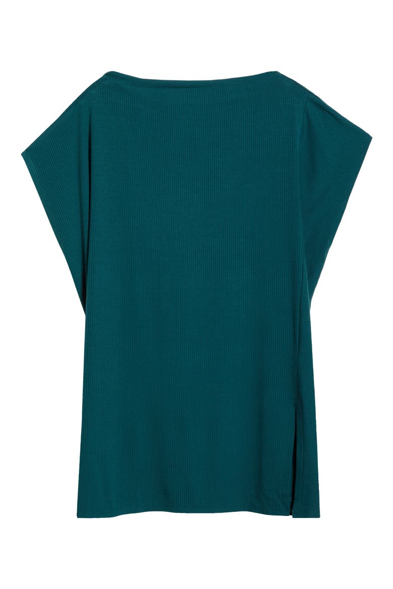 Rib Boxy Funnel Neck Top, Alternate, color, KELP