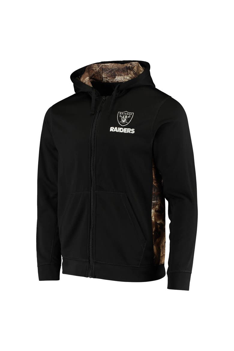 Men's Dunbrooke Black/Realtree Camo Las Vegas Raiders Decoy Tech Fleece Full-Zip Hoodie, Alternate, color, Black