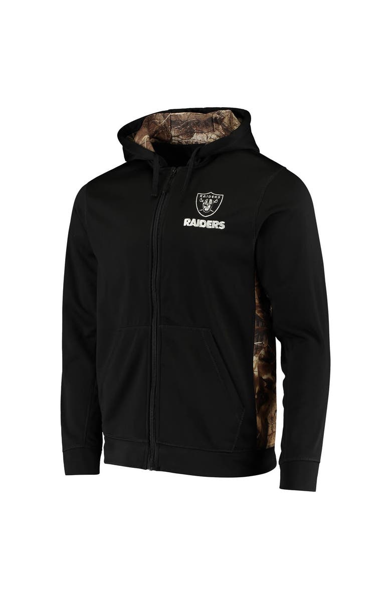 DUNBROOKE Men's Dunbrooke Black/Realtree Camo Las Vegas Raiders Decoy Tech Fleece Full-Zip Hoodie, Alternate, color, Black