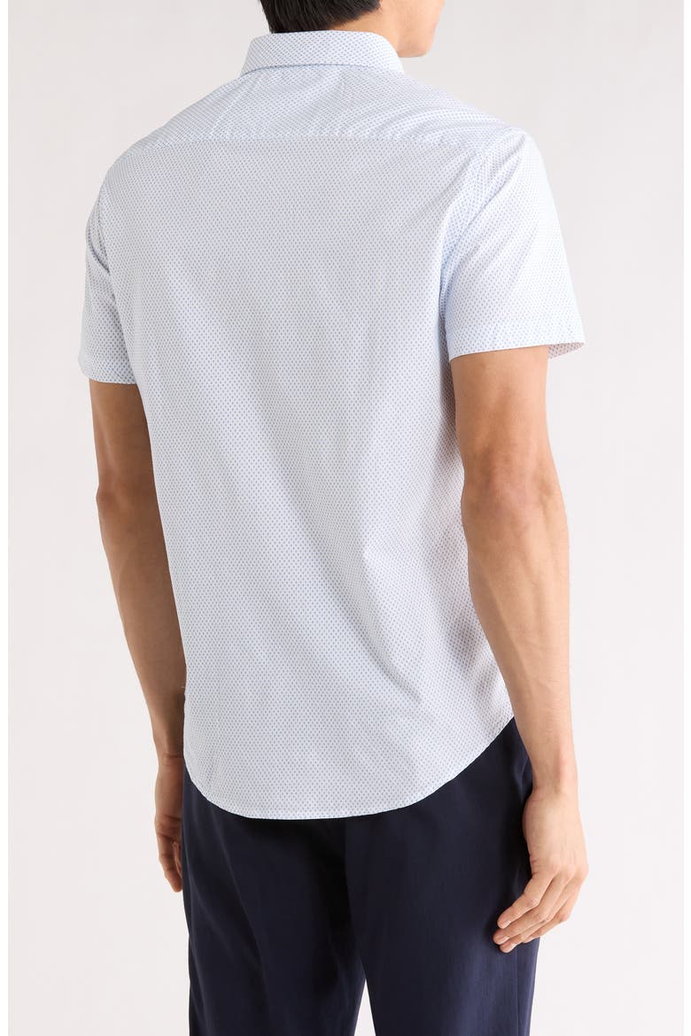 Pop Geometric Short Sleeve Button-Up Shirt, Alternate, color, WHITE