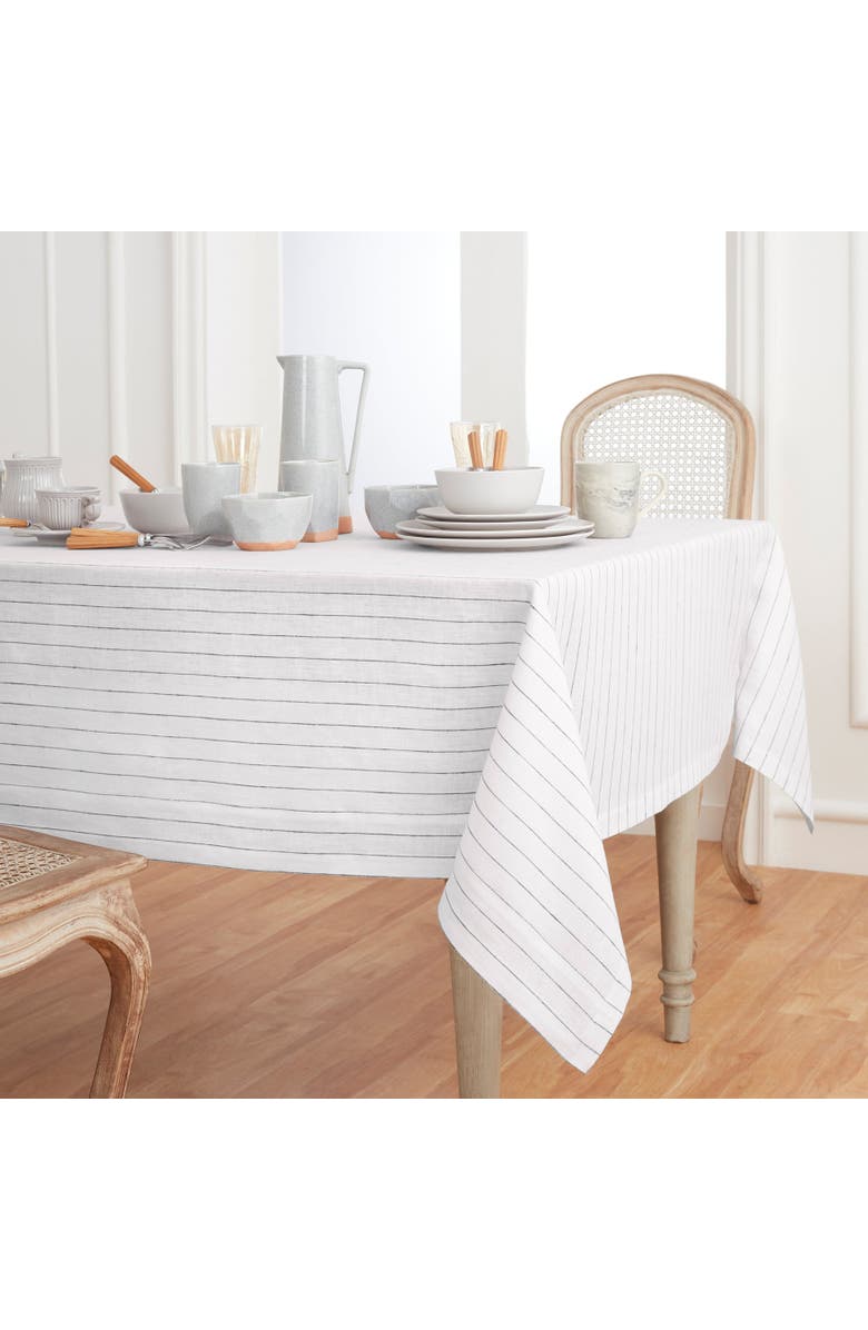 Solino Home Linen Tablecloth - Pinstripe, Alternate, color, 