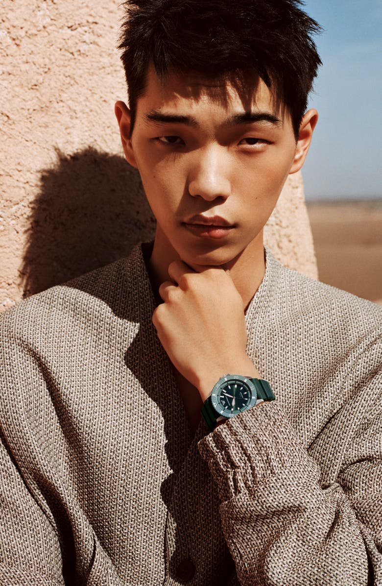 Emporio Armani World Explorer Solar Silicone Strap Watch, 42mm, Alternate, color,