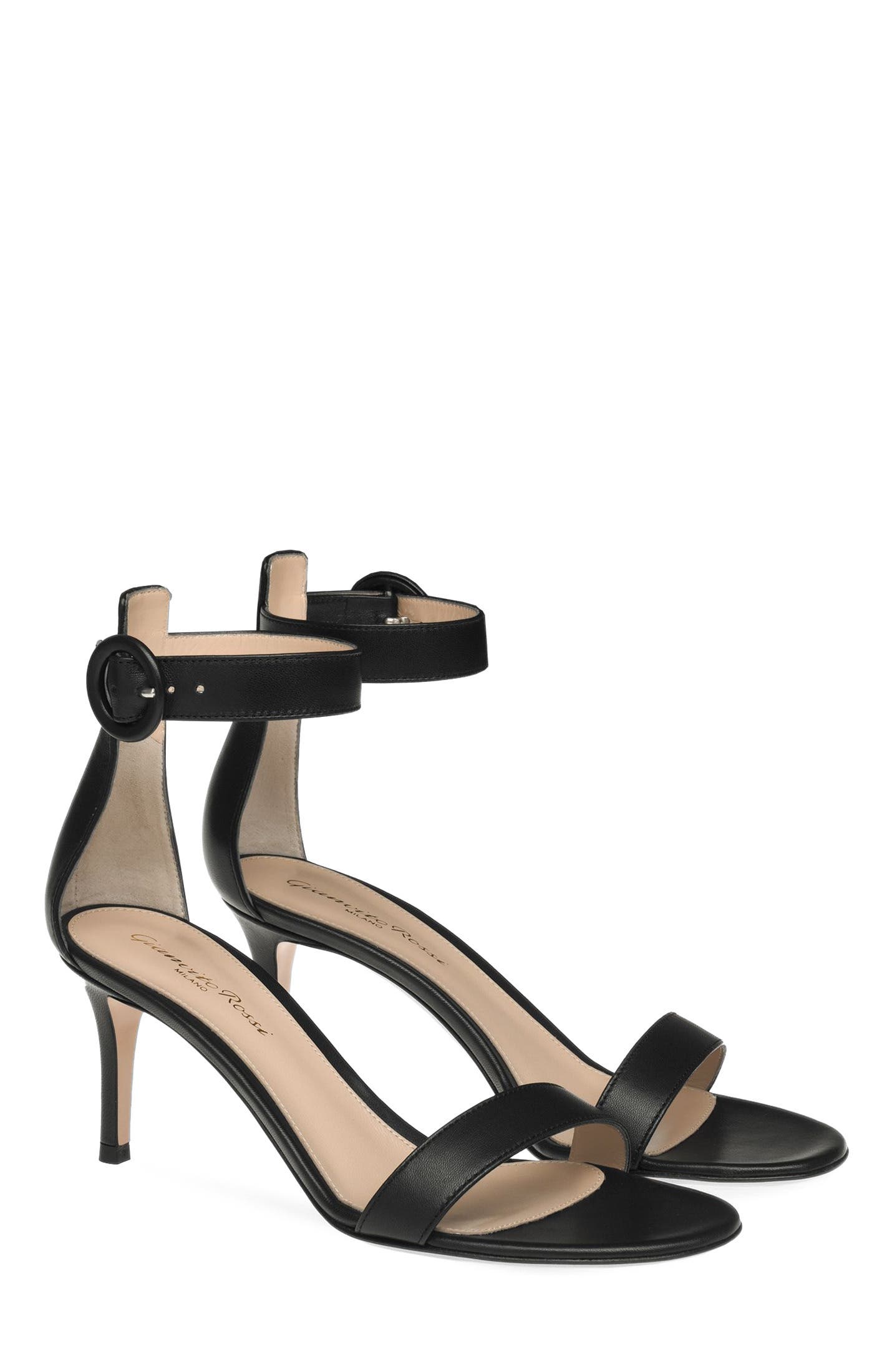 Gianvito Rossi Portofino 70 Sandals, Alternate, color, Black Leather