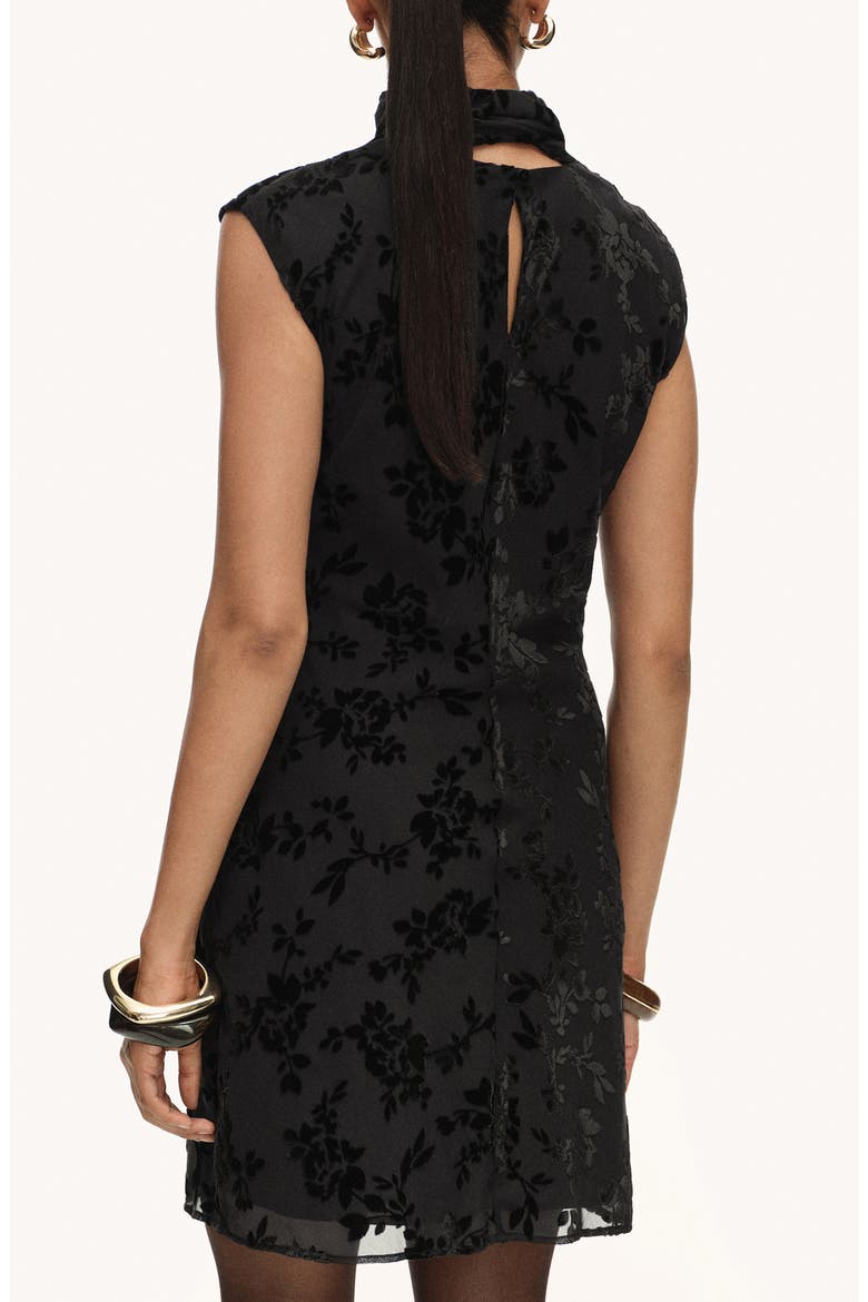 Floral Jacquard Minidress, Alternate, color, BLACK
