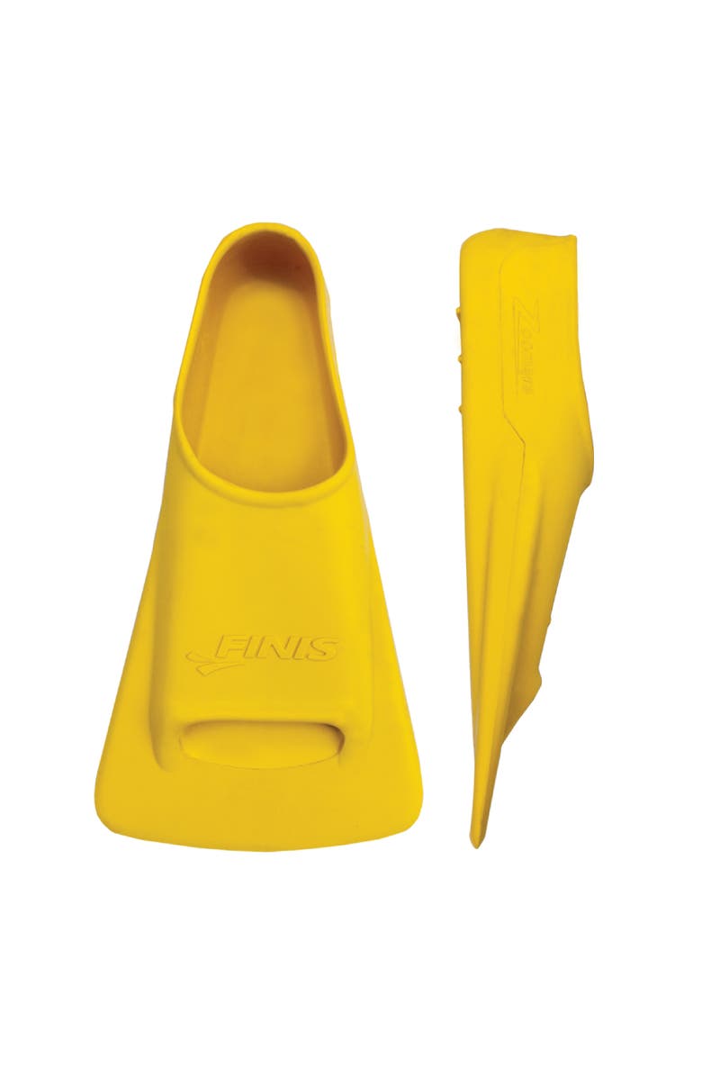FINIS Zoomers Gold Swim Training Fins Short Blade Design for Speed and Conditioning Soft Natural Rubber Fit, Main, color, Yellow