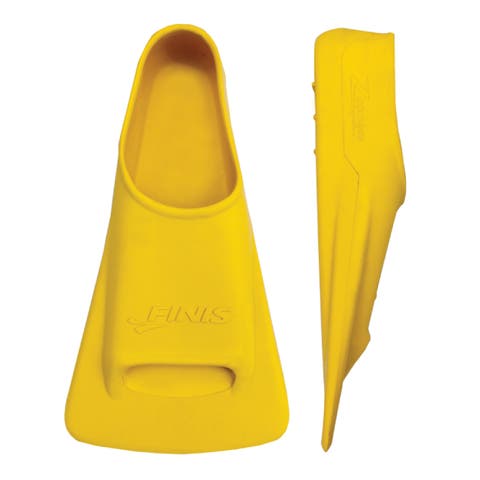 Zoomers Gold Swim Training Fins Short Blade Design for Speed and Conditioning Soft Natural Rubber Fit